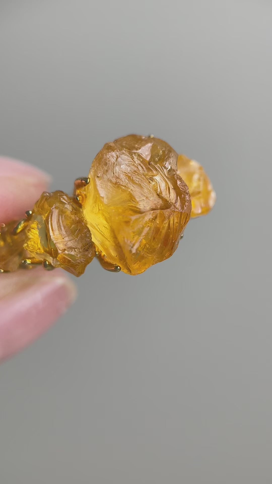 Raw Brazilian citrine crystal ring video