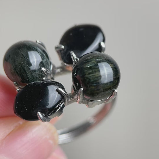 Green Rutilated Quartz and Smoky Quartz ring product video