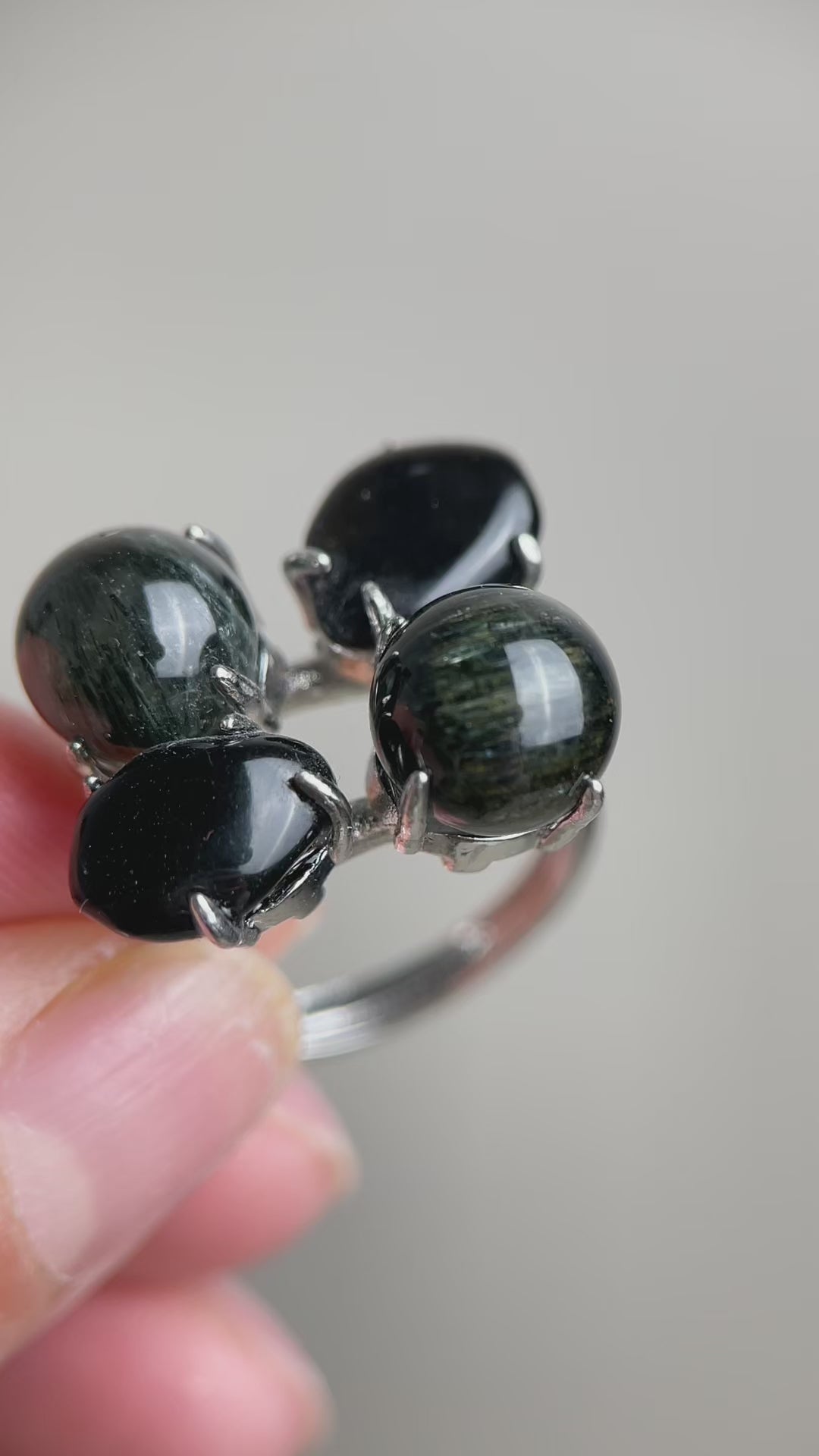 Green Rutilated Quartz and Smoky Quartz ring product video