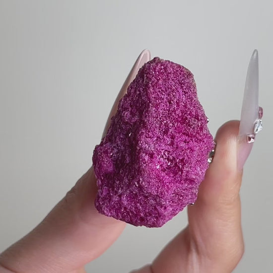 Video of raw Ruby Red Corundum mineral specimen ring from China