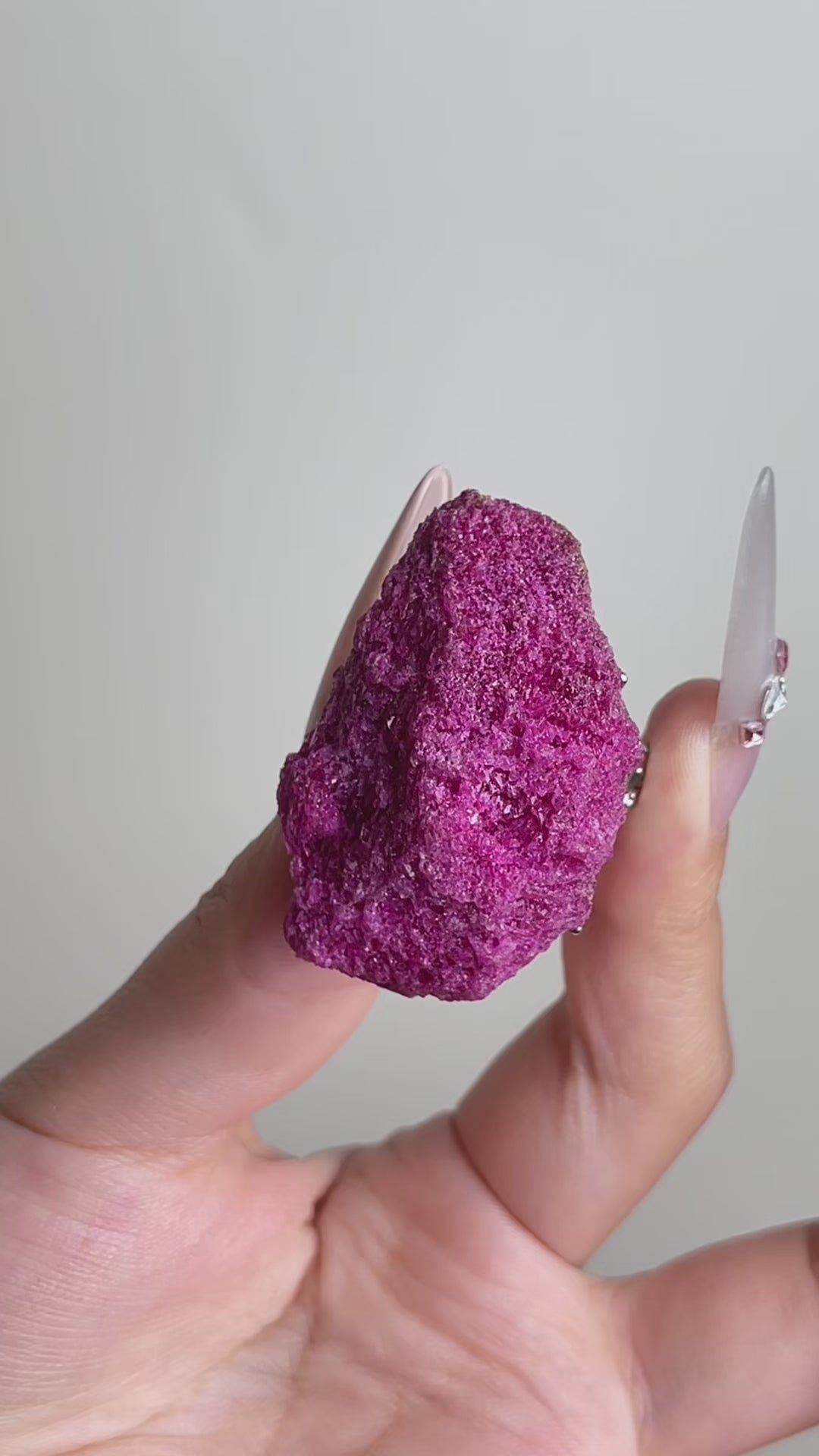 Video of raw Ruby Red Corundum mineral specimen ring from China