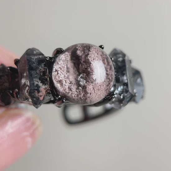 Phantom Quartz and Herkimer Diamond Quartz Ring video