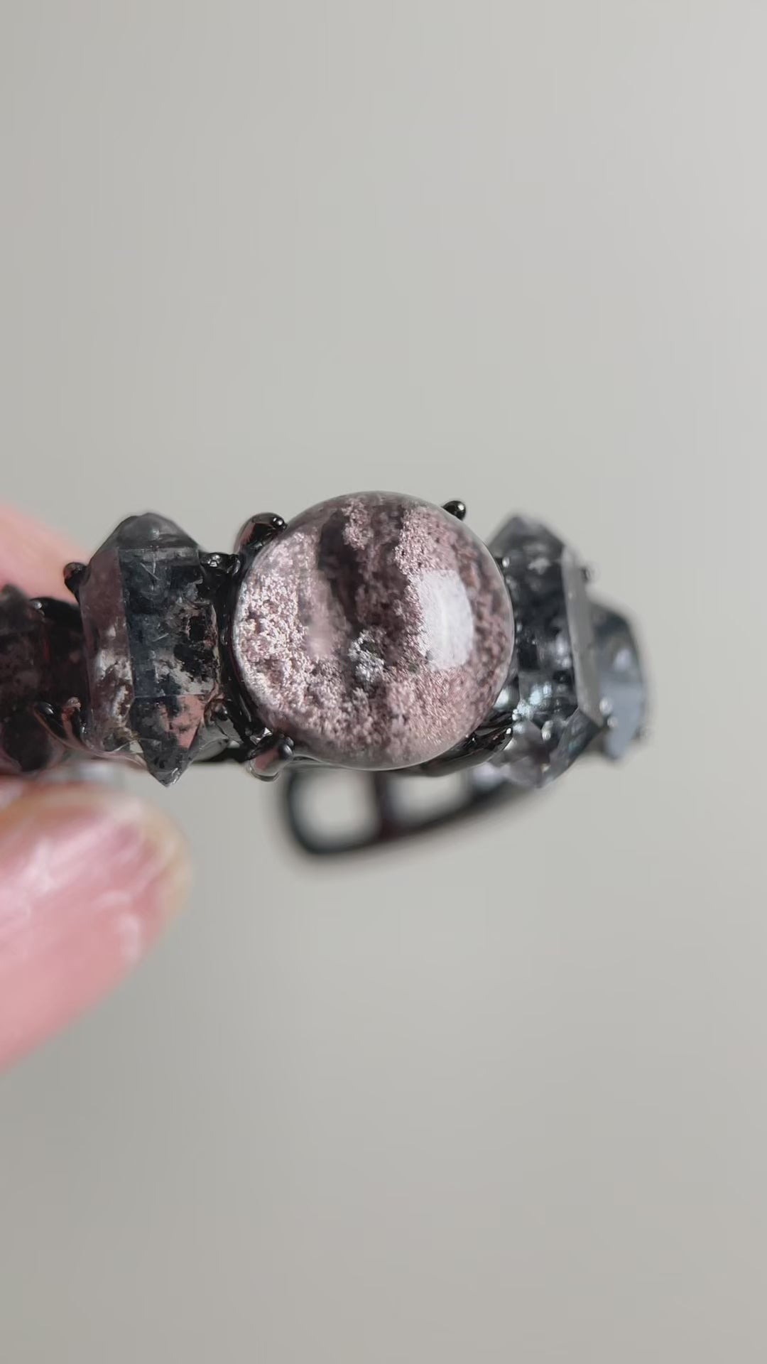 Phantom Quartz and Herkimer Diamond Quartz Ring video