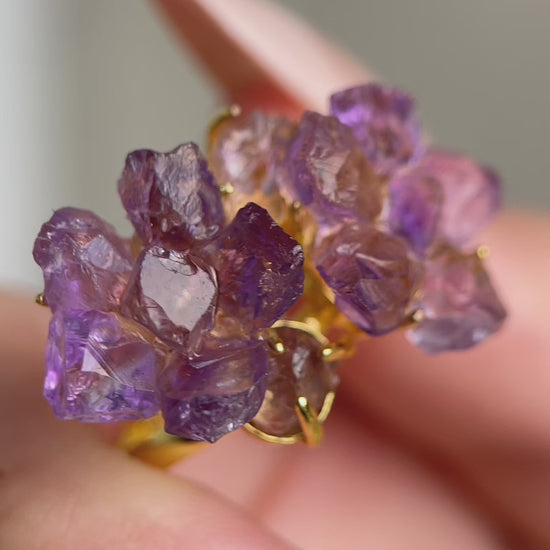 video amethyst crystal bloom ring by oryssia