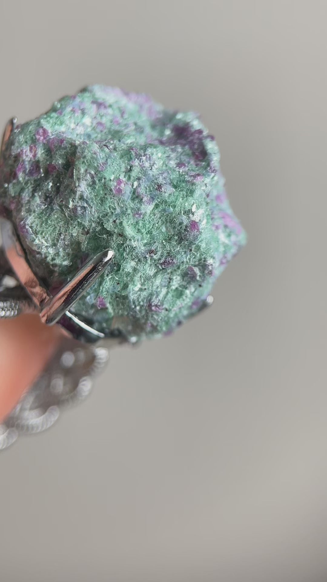 Ruby in fuchsite raw crystal ring video