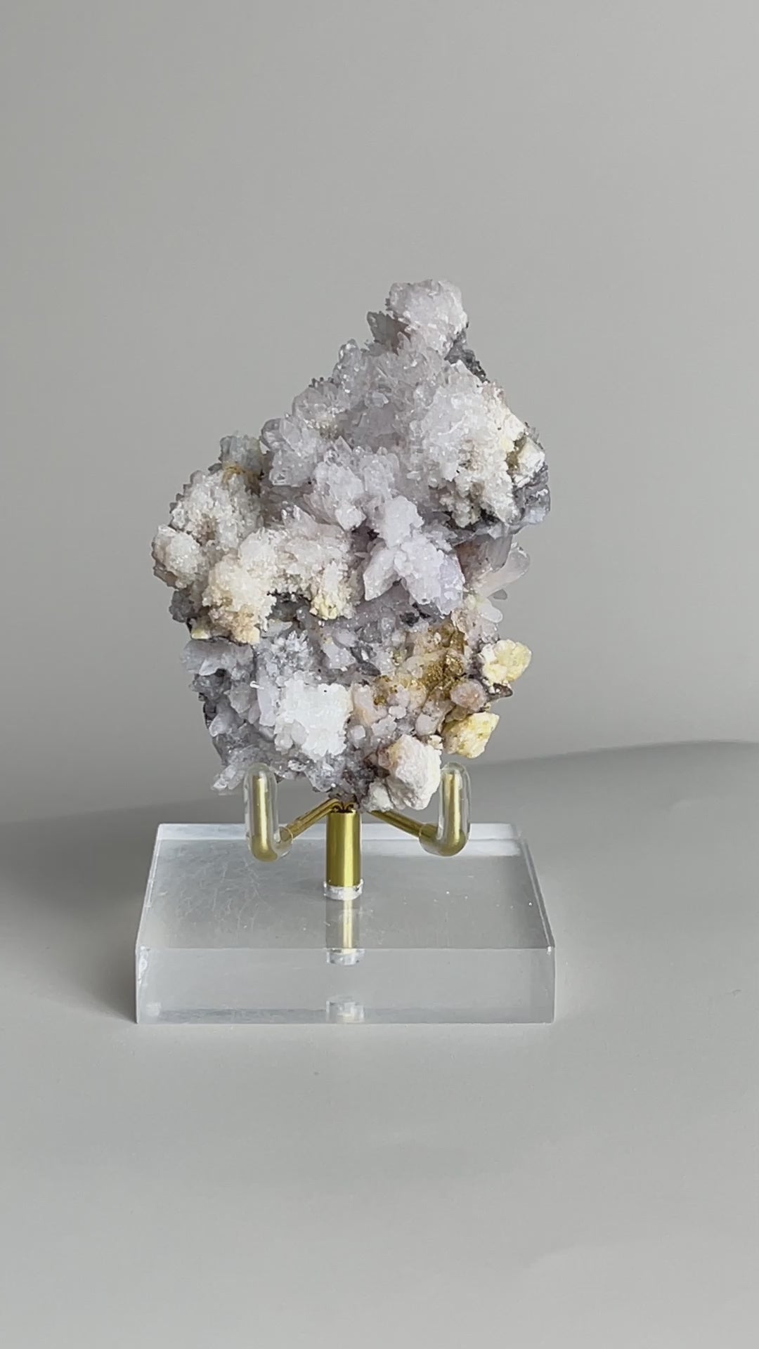 Video of Raw Creedite cluster mineral specimen on matrix from China