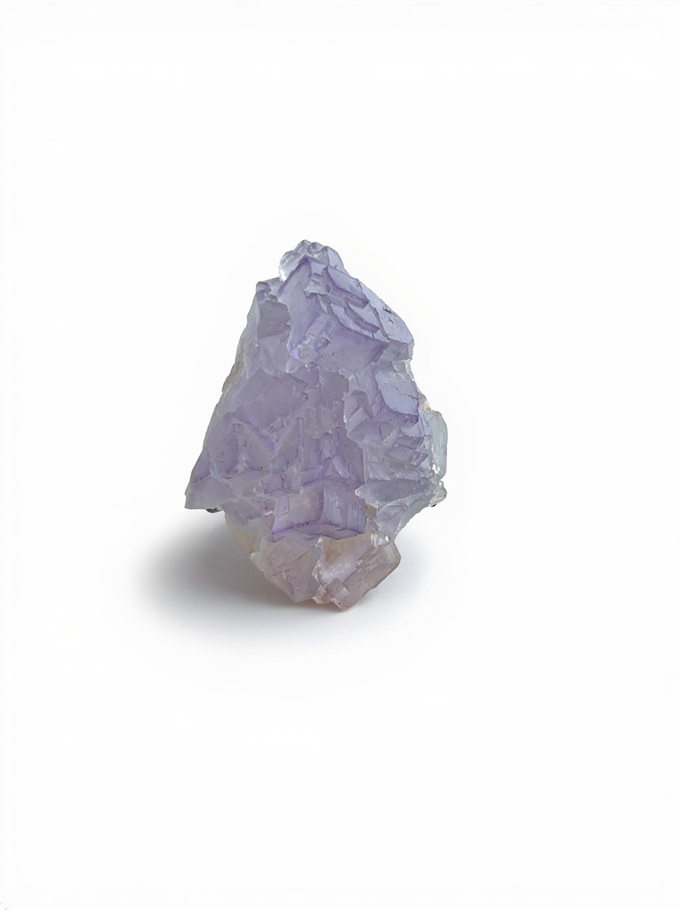 Natural Purple Cubic Fluorite Crystal Ring front view with soft purple cube formation