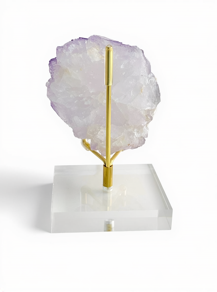 Back view of fluorite on matrix showing natural host rock formation