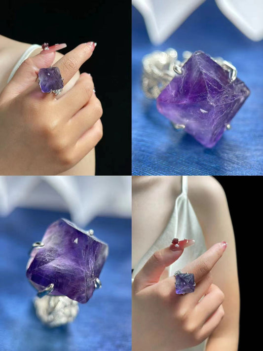 Purple Octahedral Fluorite Ring