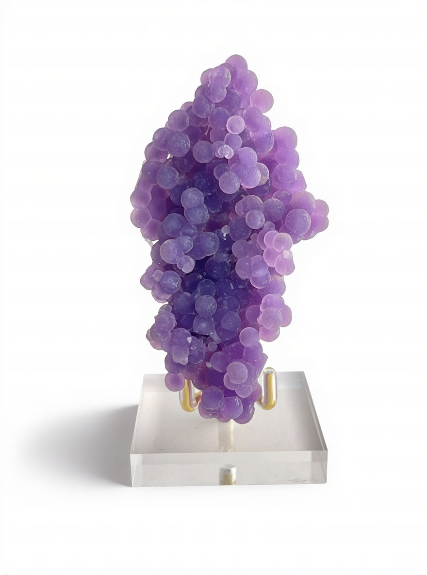 purple grape agate botryoidal chalcedony from Mamuju Indonesia front view