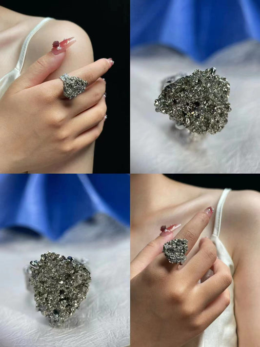 Solar Spark | Raw Chalcopyrite Ring