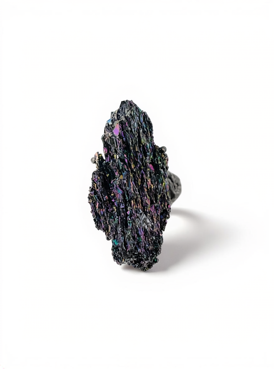 Rainbow Carborundum Ring front view