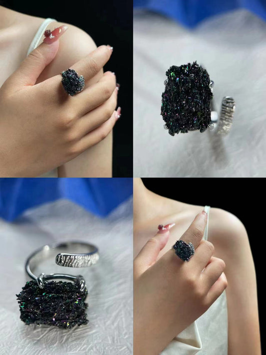Peacock Ore (Single Crystal) ring