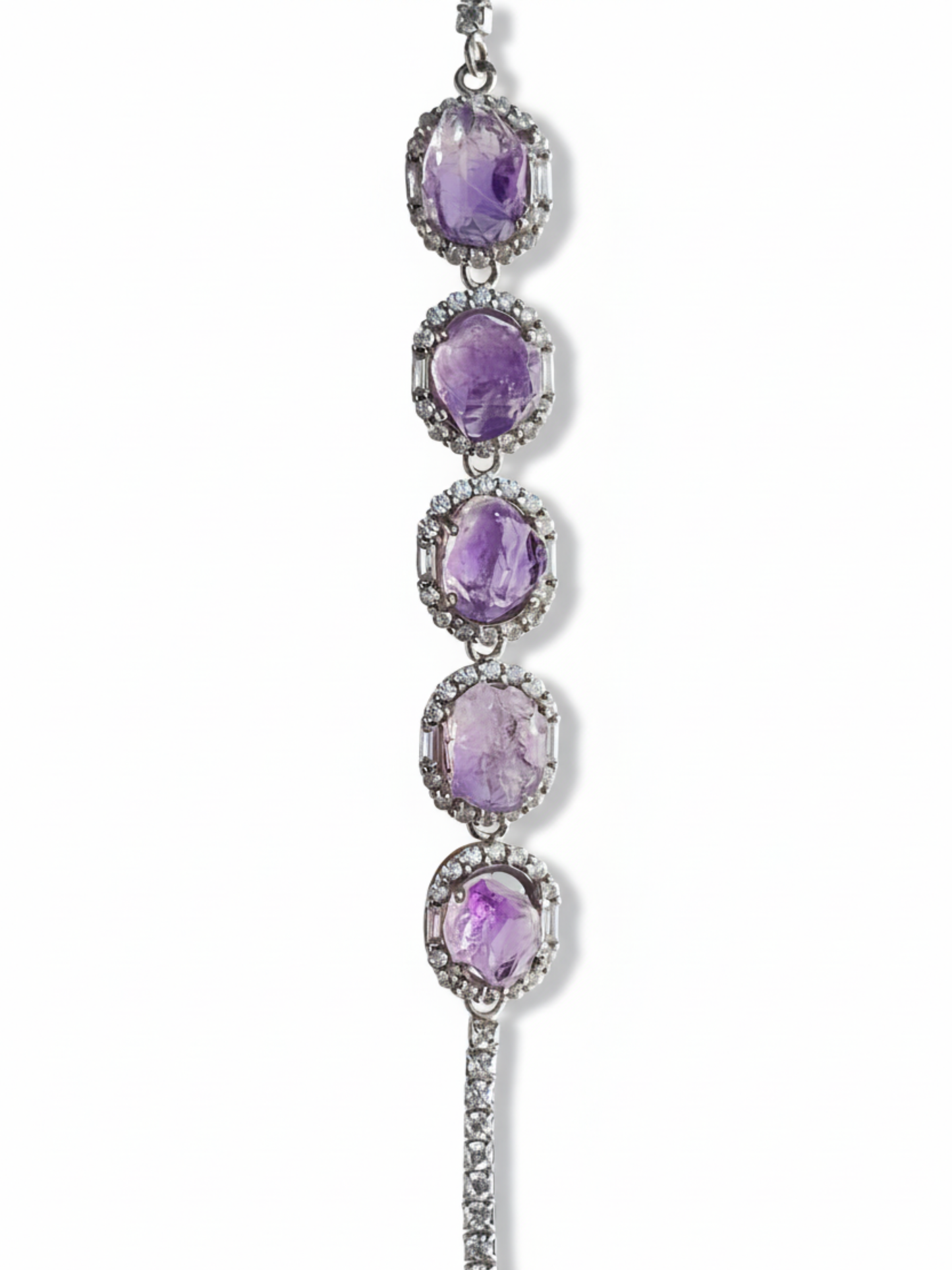 closer view of sterling silver amethyst bracelet clasp