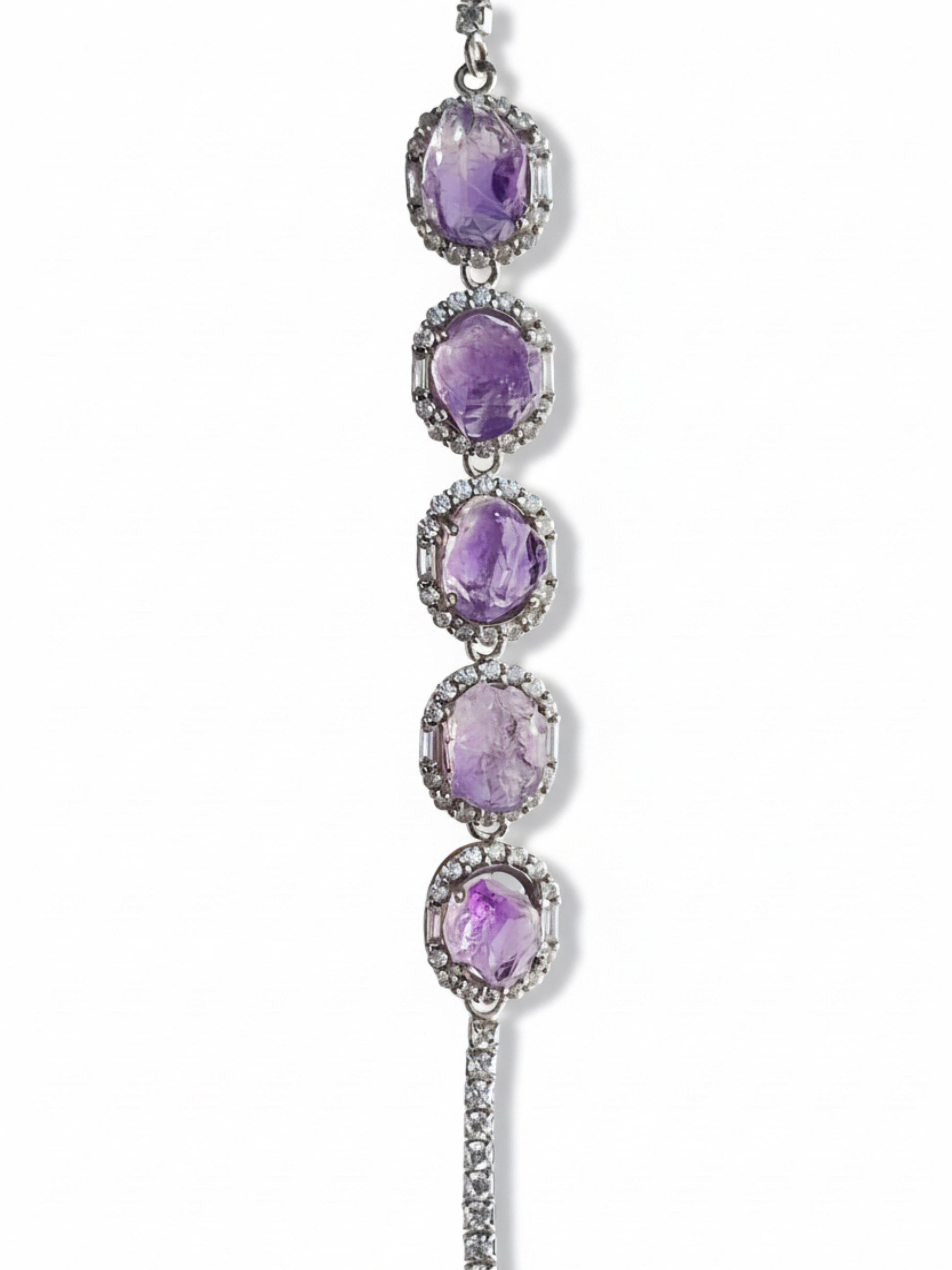 closer view of sterling silver amethyst bracelet clasp