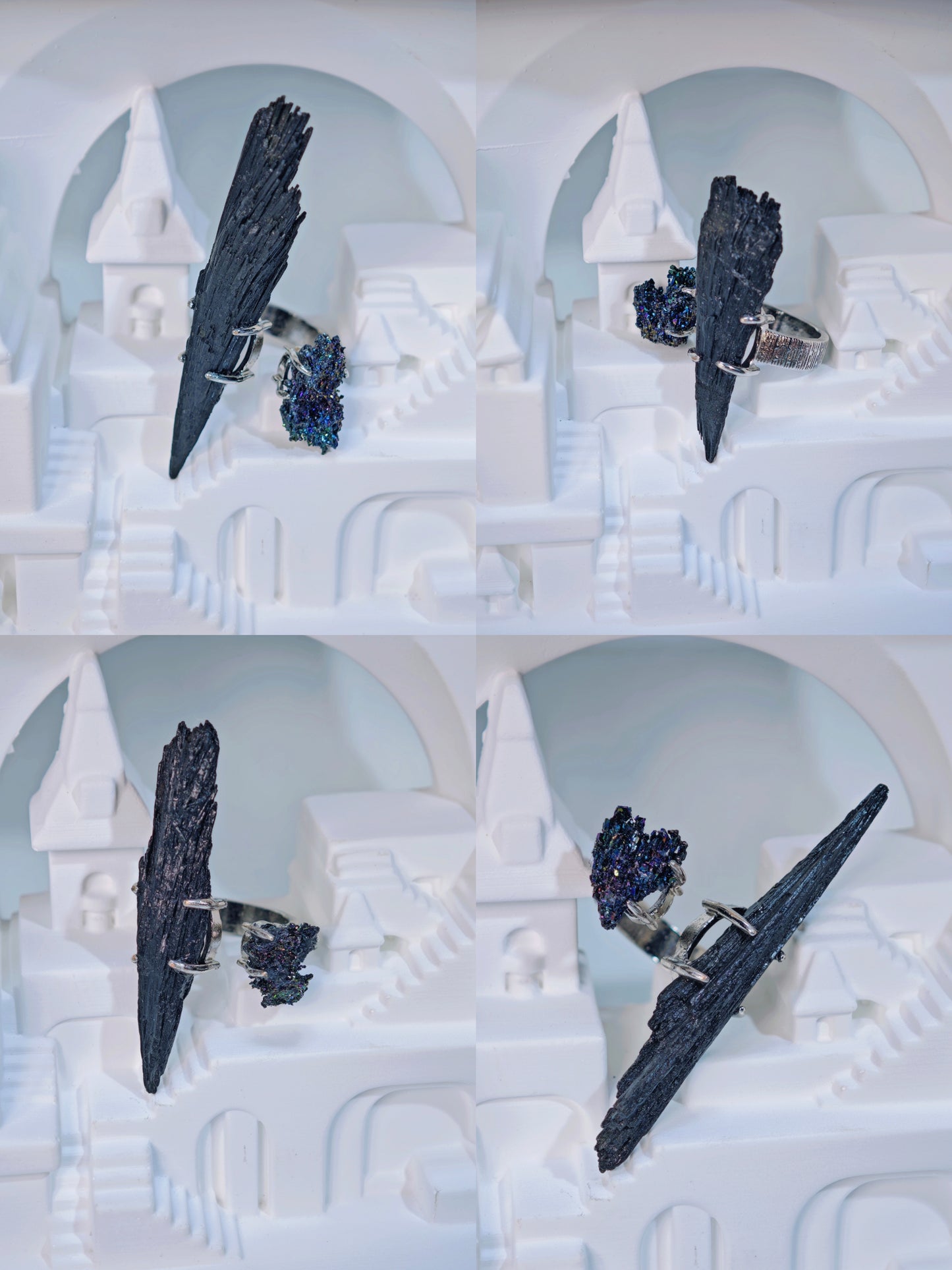 Black Tourmaline & Titanium Quartz Ring