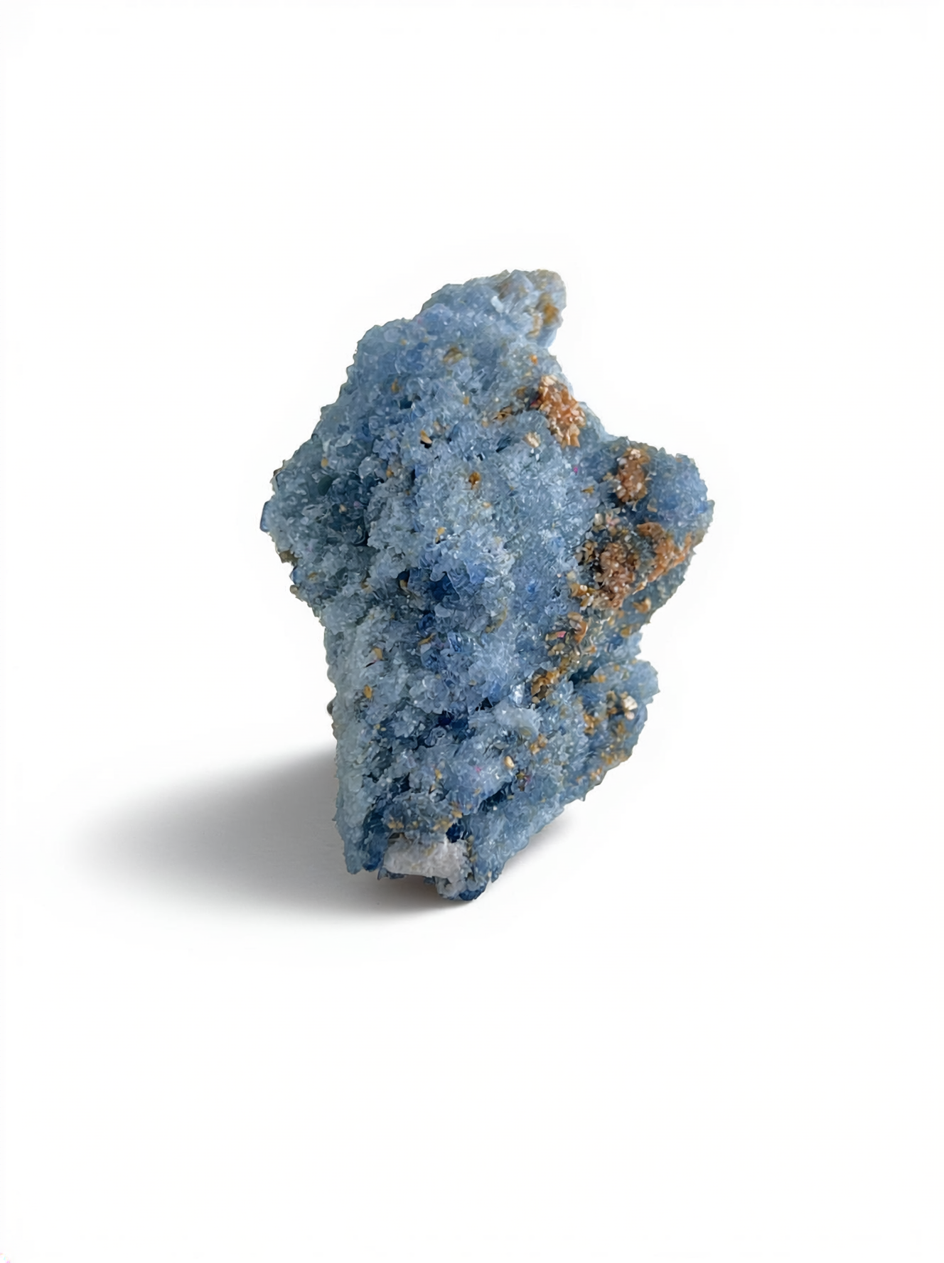 Raw Blue Sapphire Crystal Cluster Ring front view with natural blue mineral texture