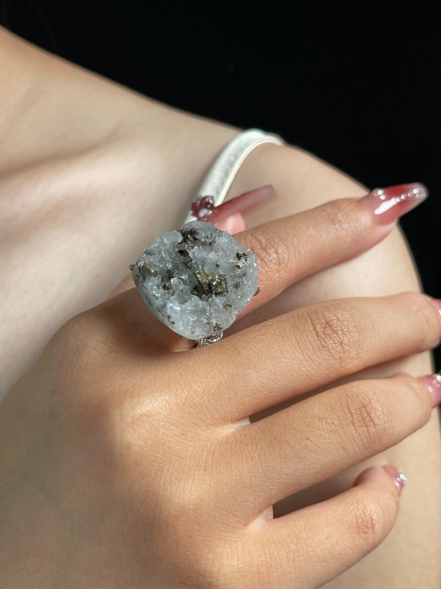 Chalcopyrite with Clear Quartz Ring