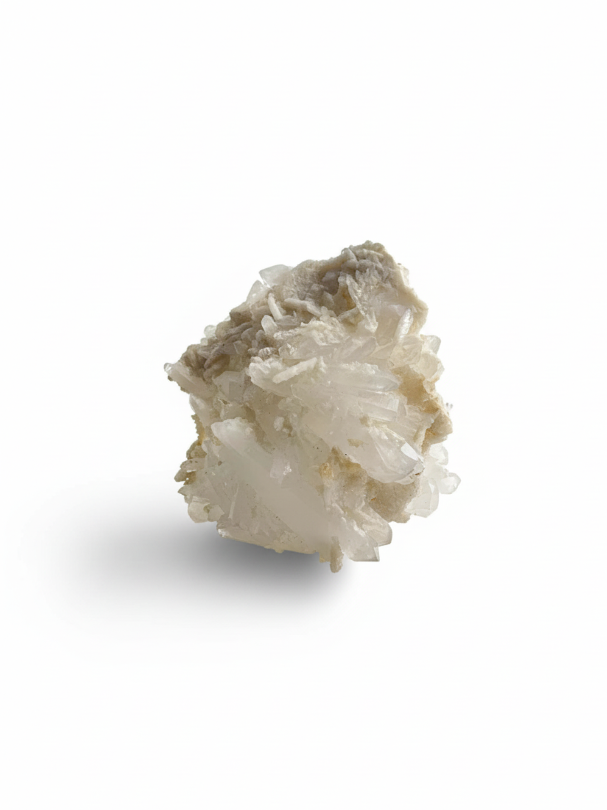 Raw creedite crystal cluster ring front view
