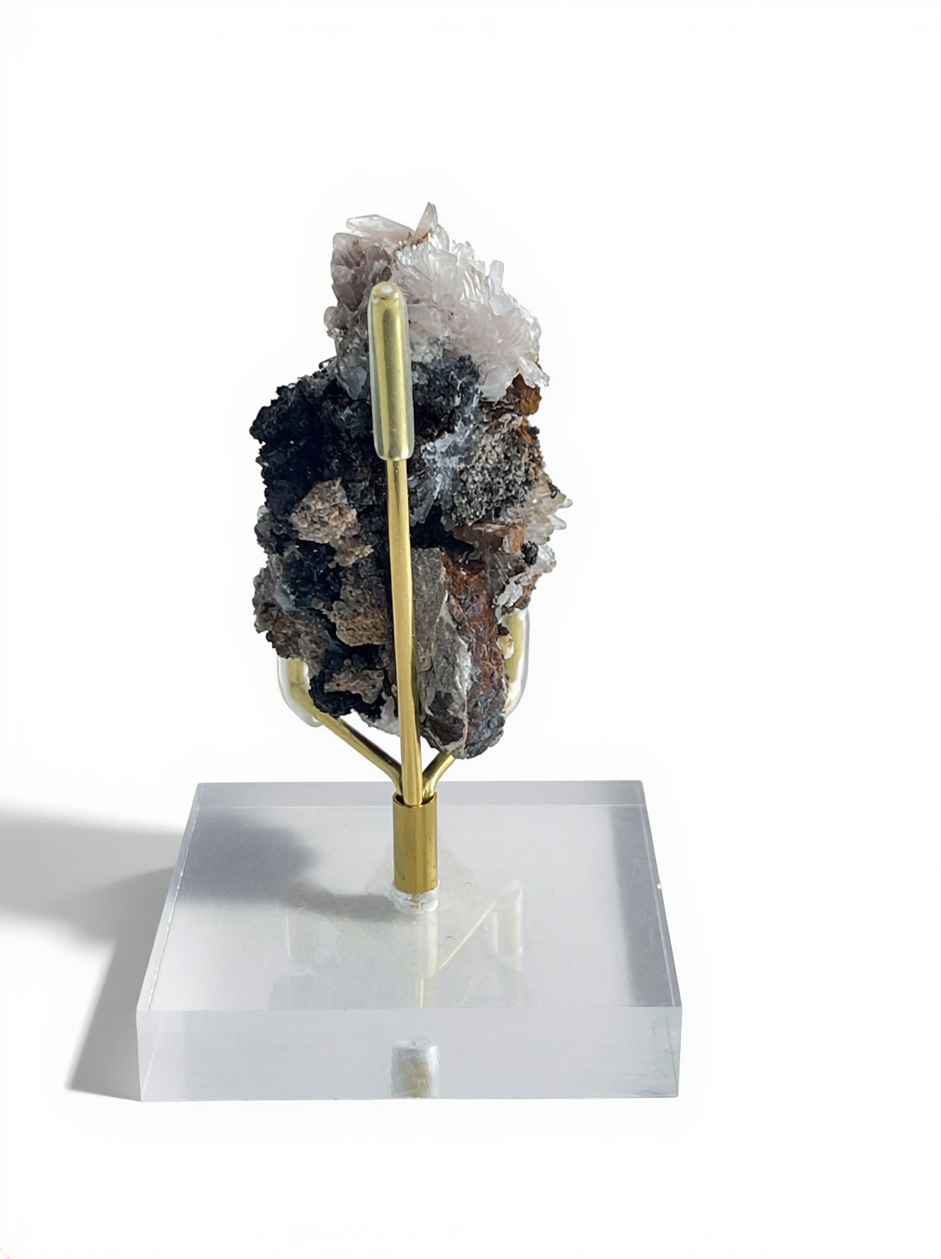 Back view of Raw Creedite mineral specimen showing natural matrix texture