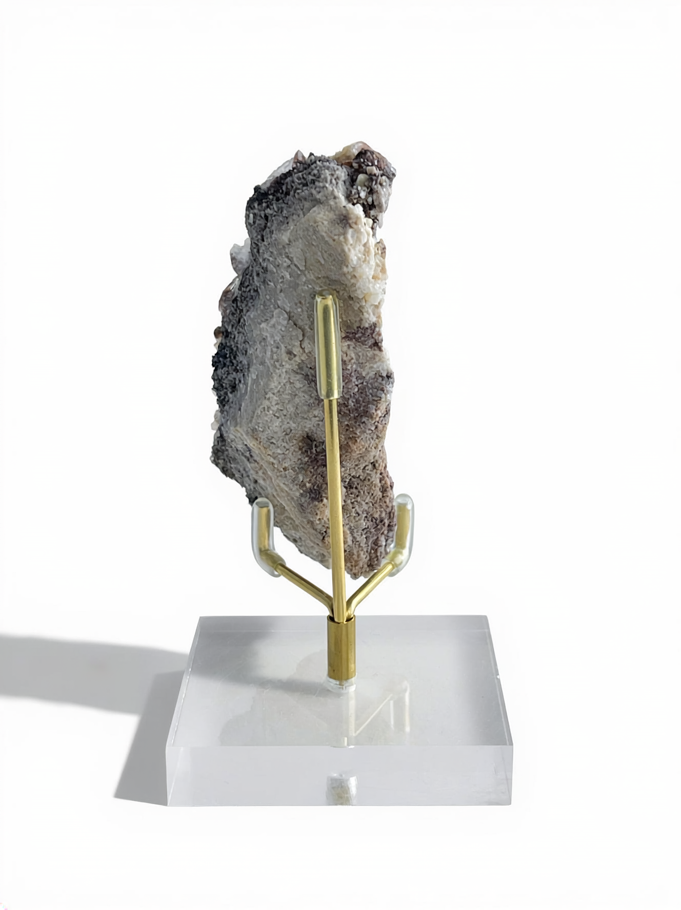 Back view of Raw Creedite mineral specimen showing natural host rock texture