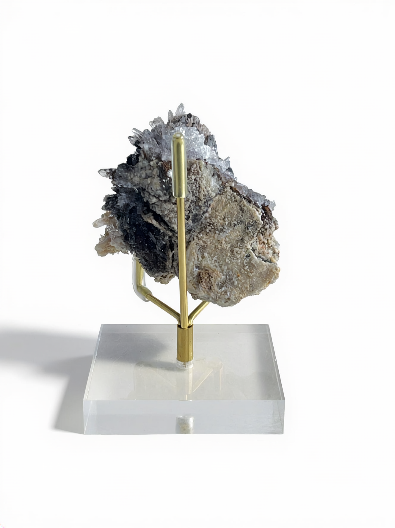 Back view of Raw Creedite mineral specimen showing natural host rock texture