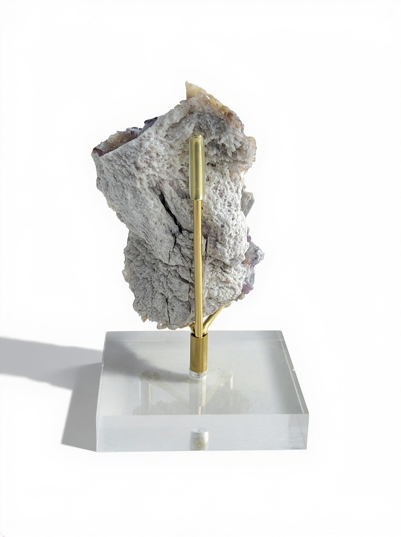 Back view of Raw Creedite mineral specimen showing natural host rock texture