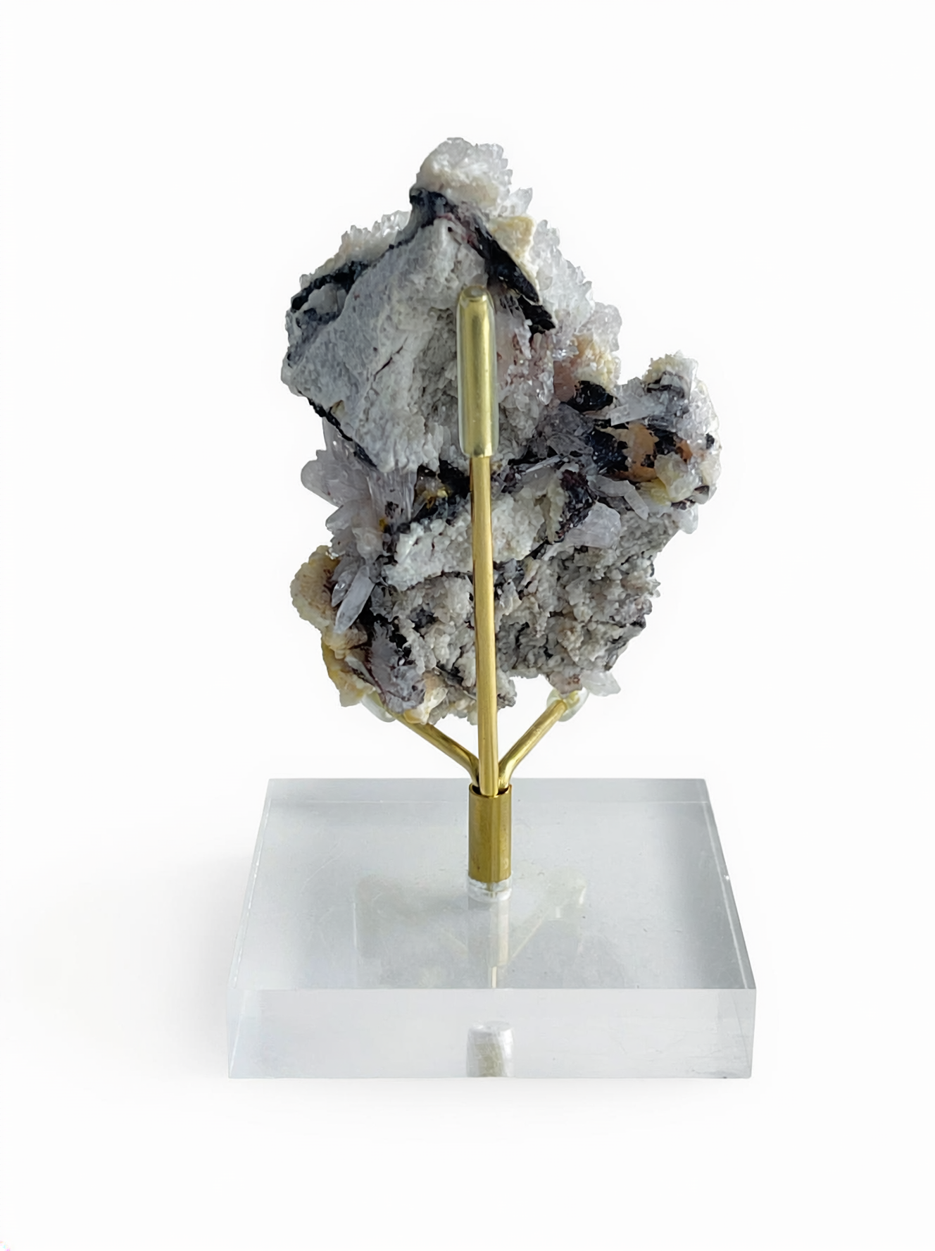 Back view of Raw Creedite mineral specimen showing natural host rock texture