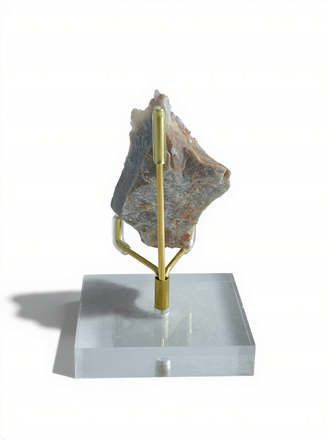Back view of Raw Creedite mineral specimen showing natural matrix texture
