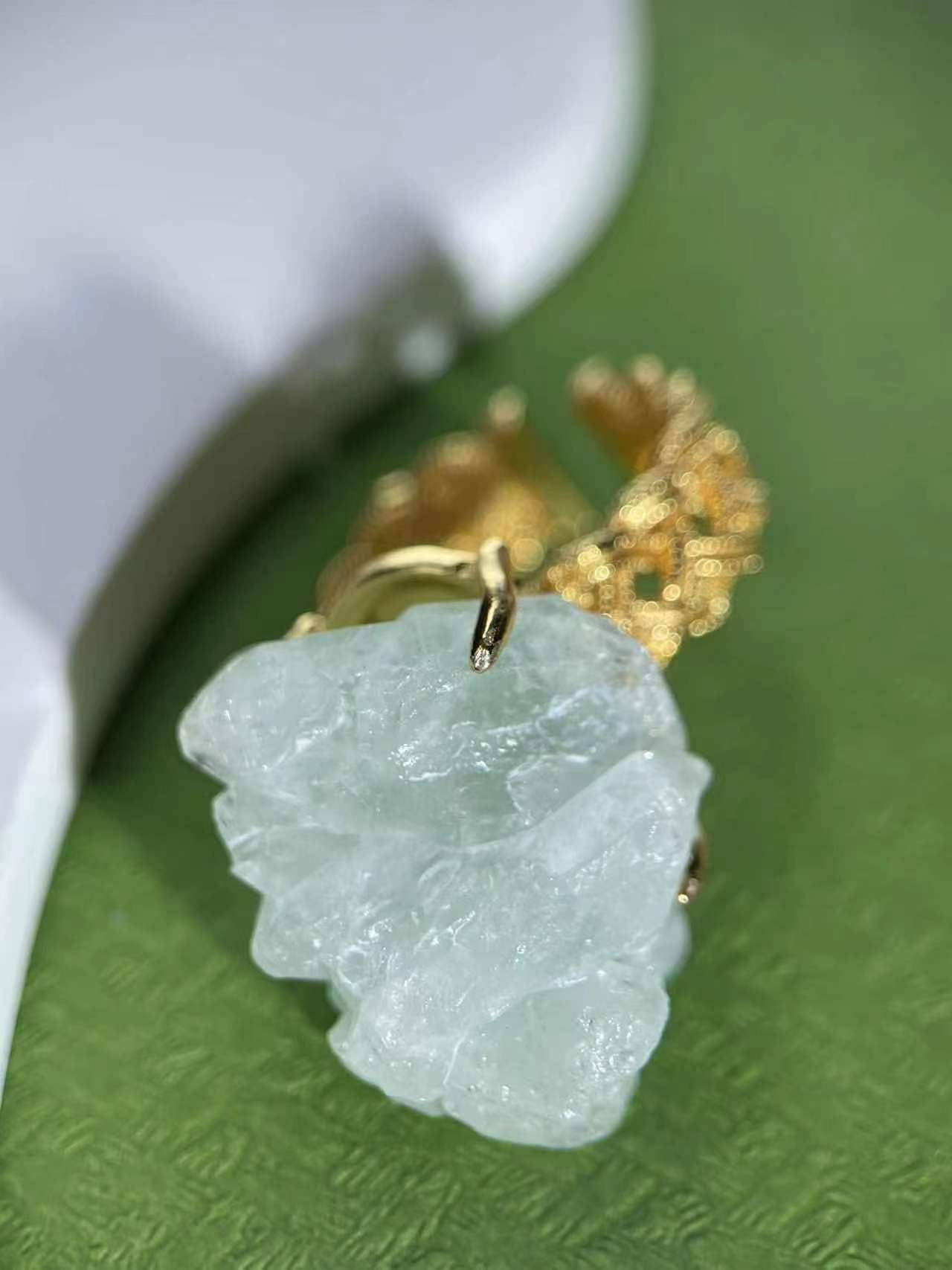 Green Strawberry Quartz Ring