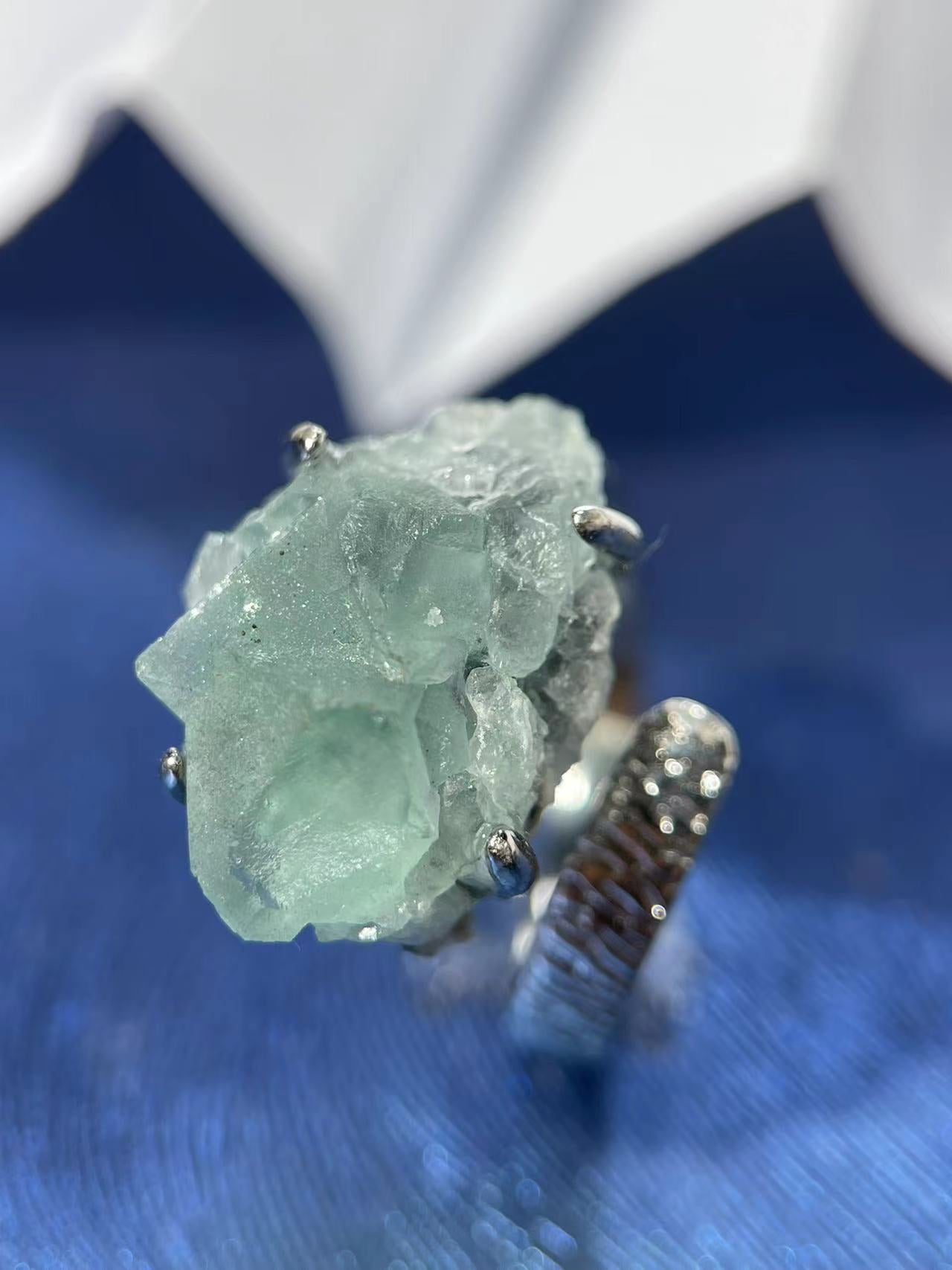 Double-Sided Octahedral Green Fluorite