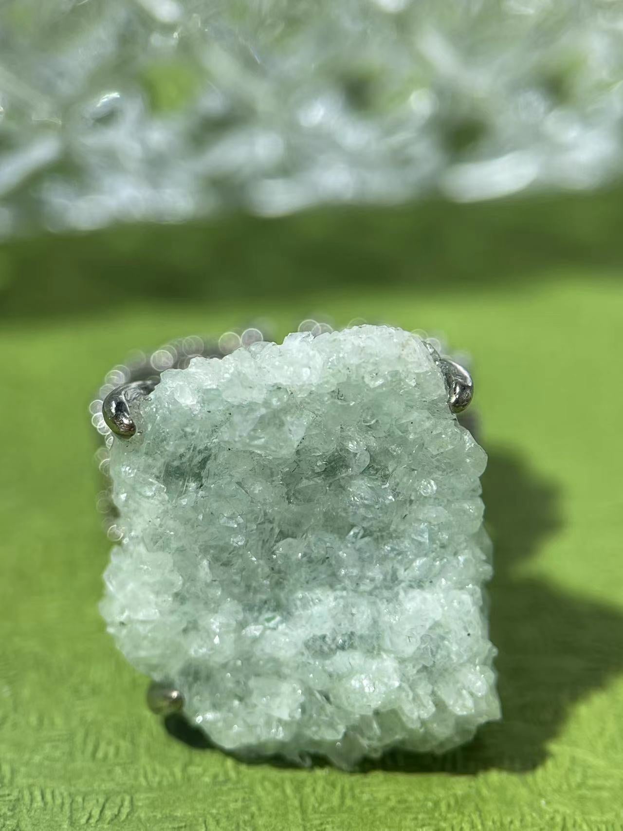 Green Strawberry Quartz Ring