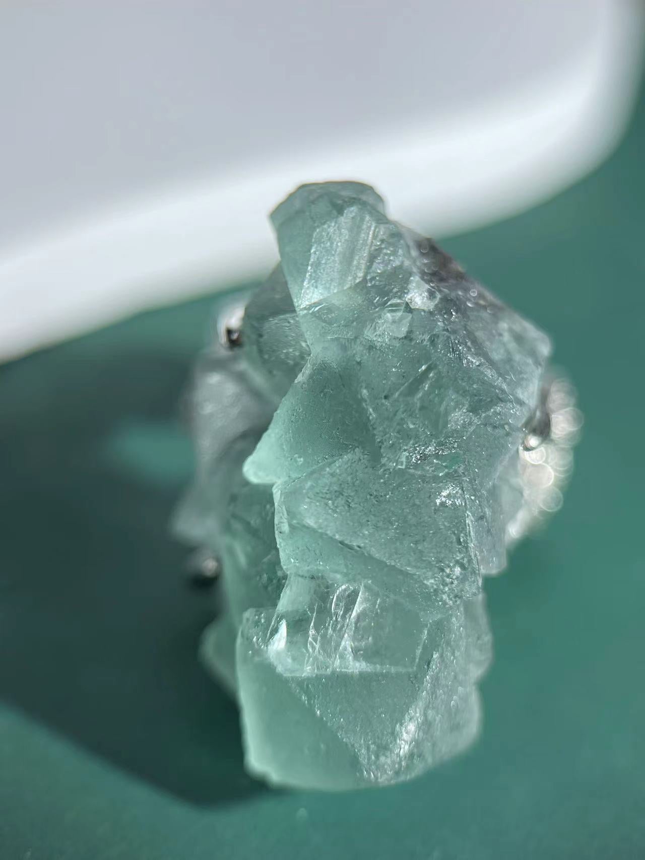 Double-Sided Octahedral Green Fluorite