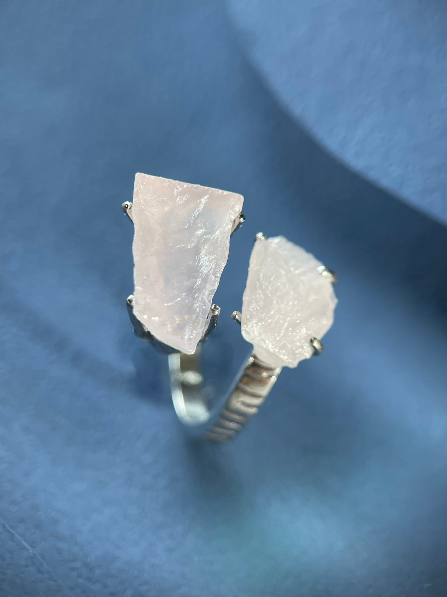 Double Rose Quartz Ring