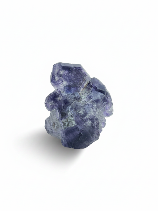 Raw Tanzanite Fluorite crystal ring with blue violet natural fluorite