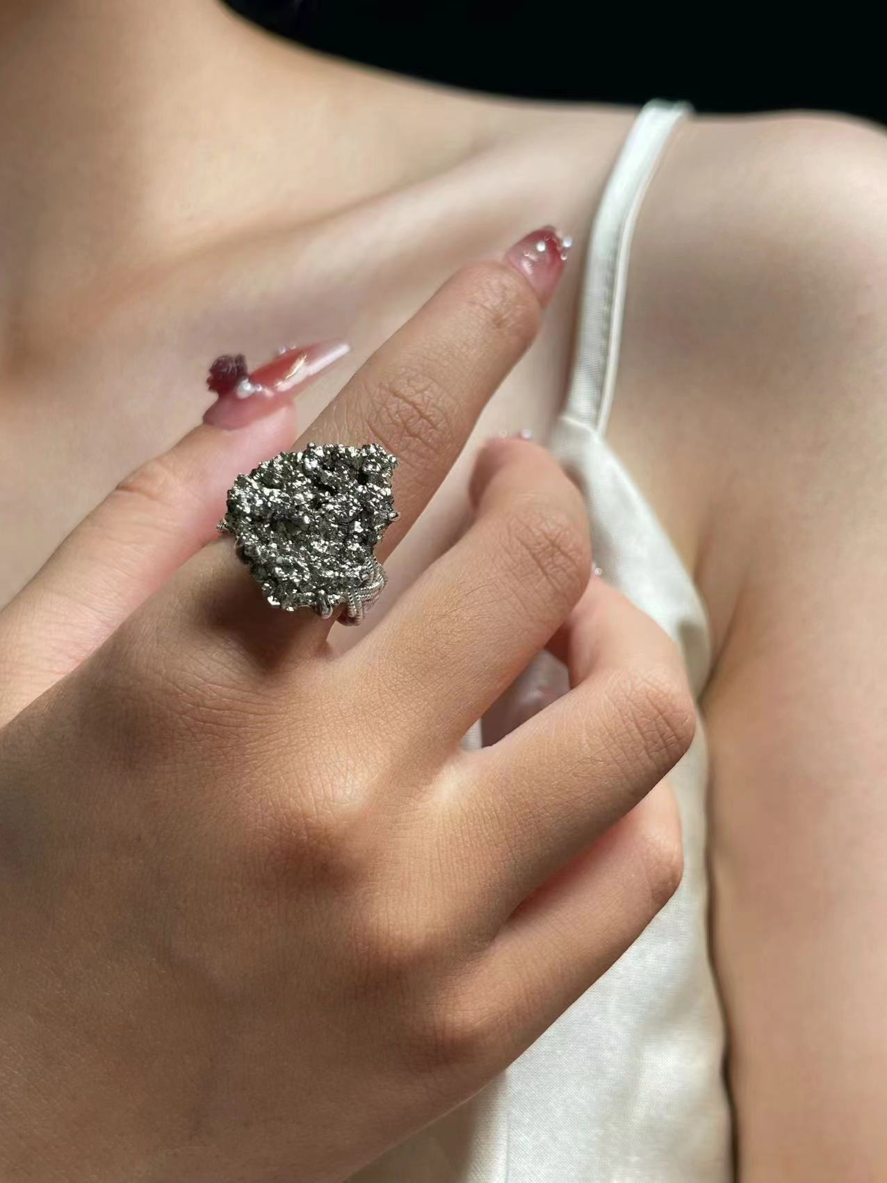Solar Spark | Raw Chalcopyrite Ring