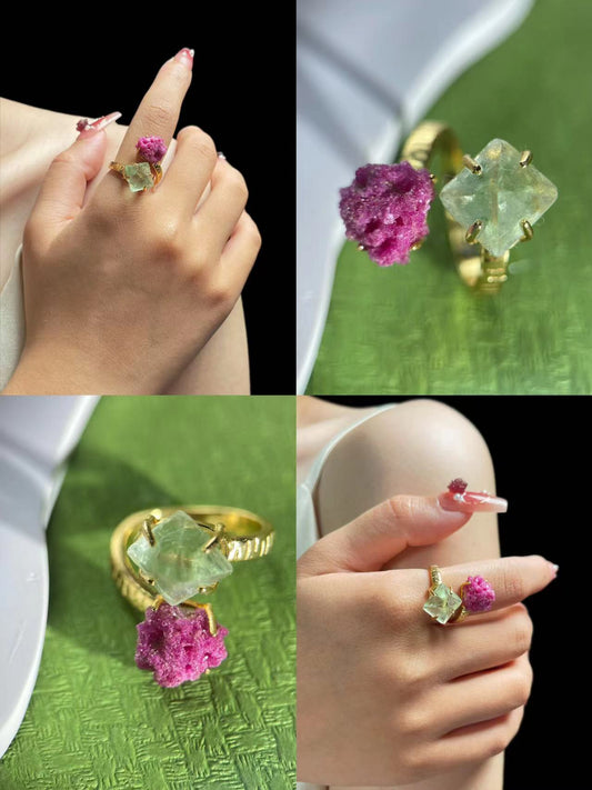Rubellite with Green Fluorite Ring