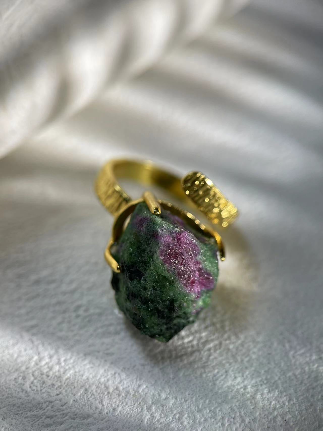 Ruby in Zoisite Raw Crystal Ring