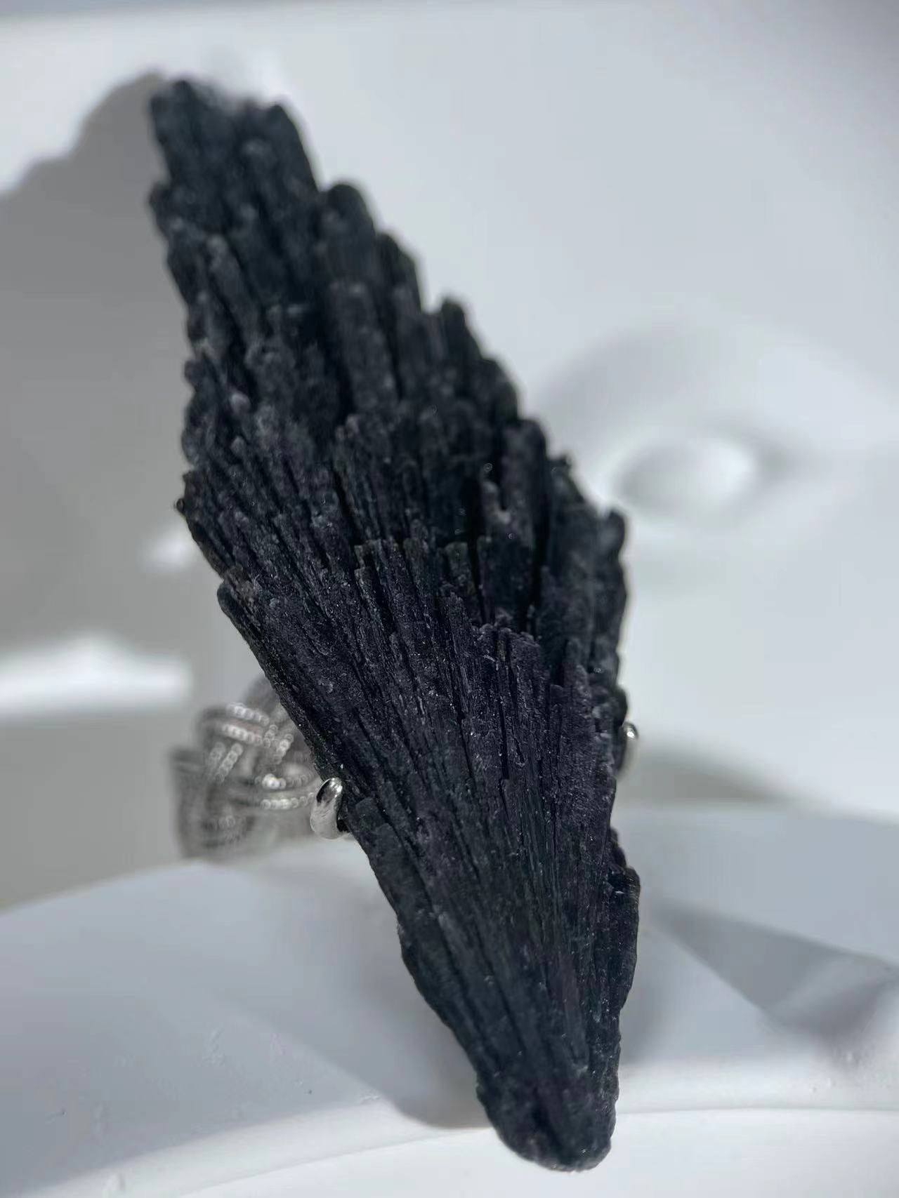 Black Tourmaline (Braided Band Variation) Ring