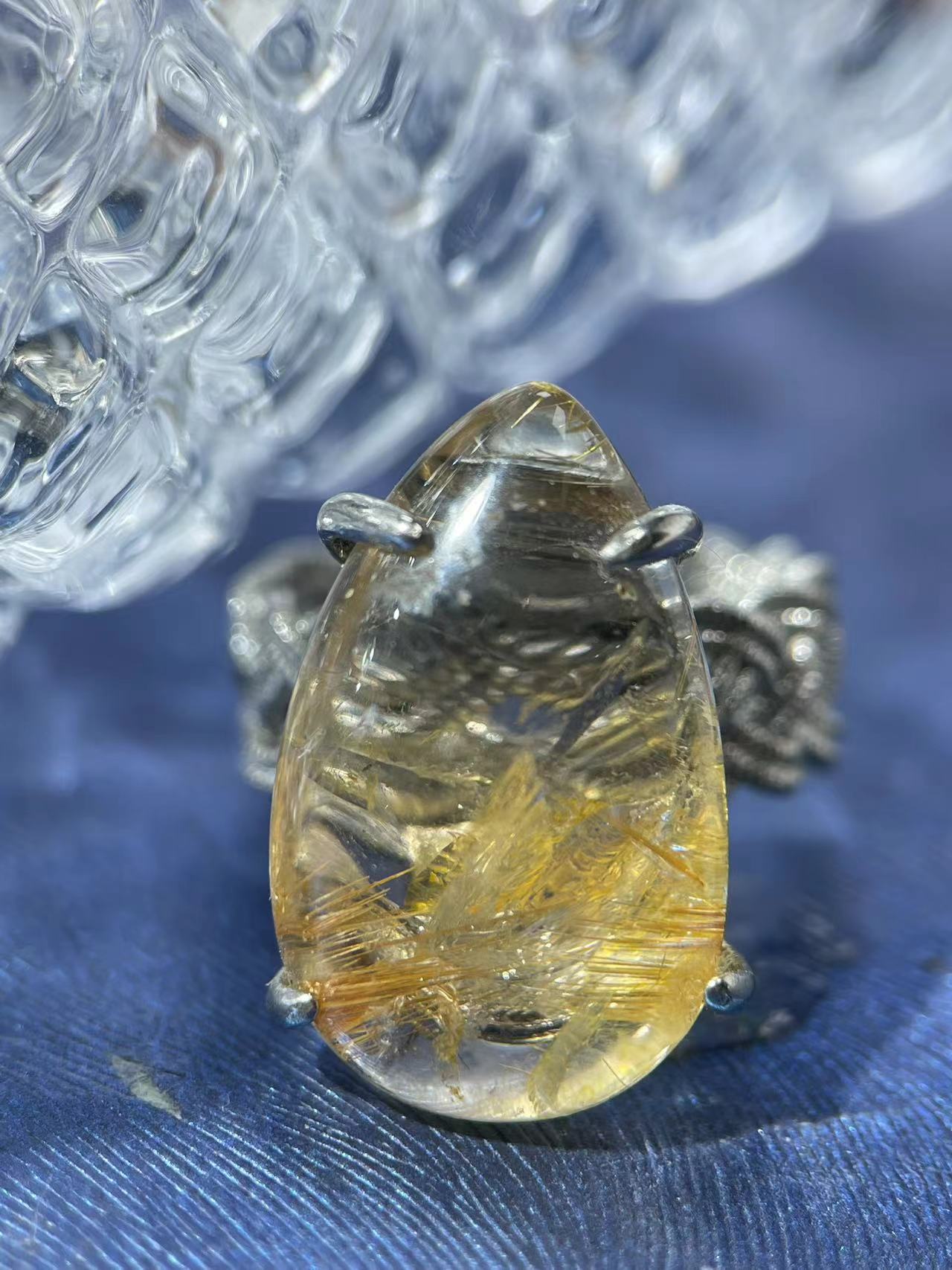 Golden Rutilated Quartz Ring