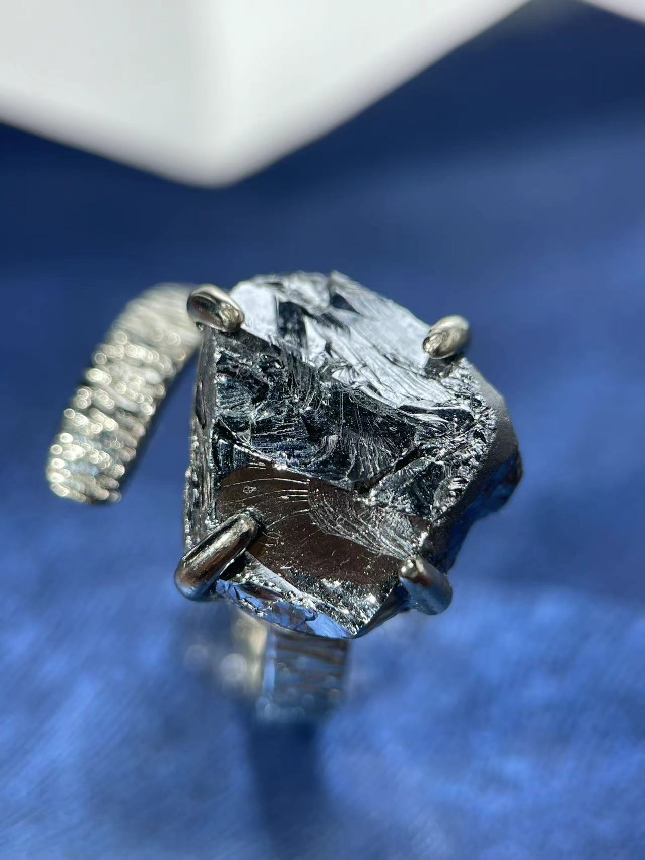 Terahertz Stone Raw Crystal Ring