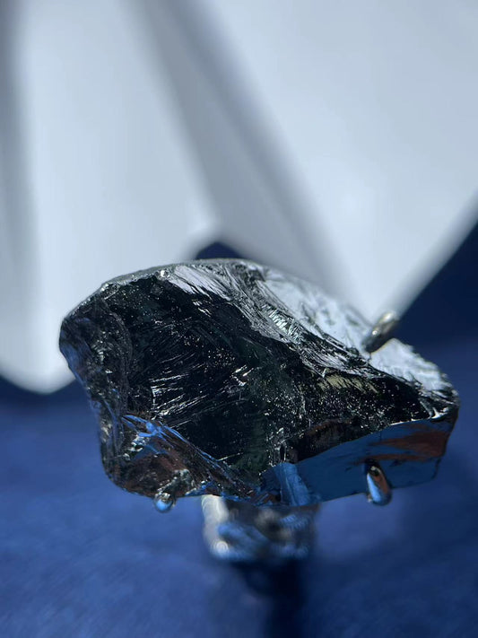 Terahertz Stone Raw Crystal Ring