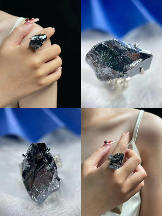 Water Veil | Terahertz Stone Ring