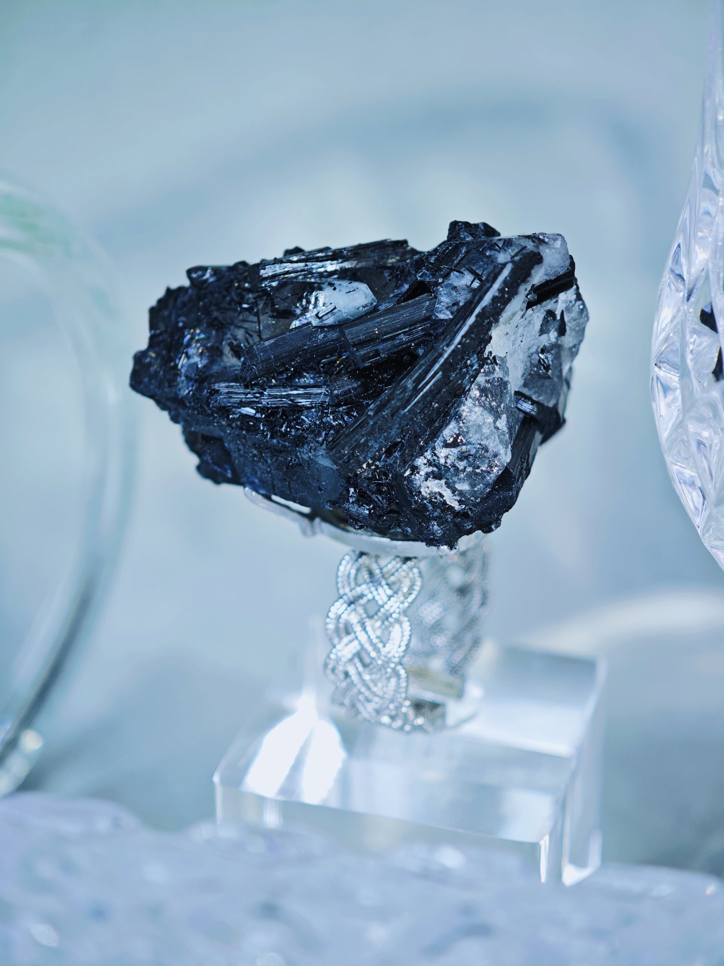 Black Tourmaline in Quartz Ring