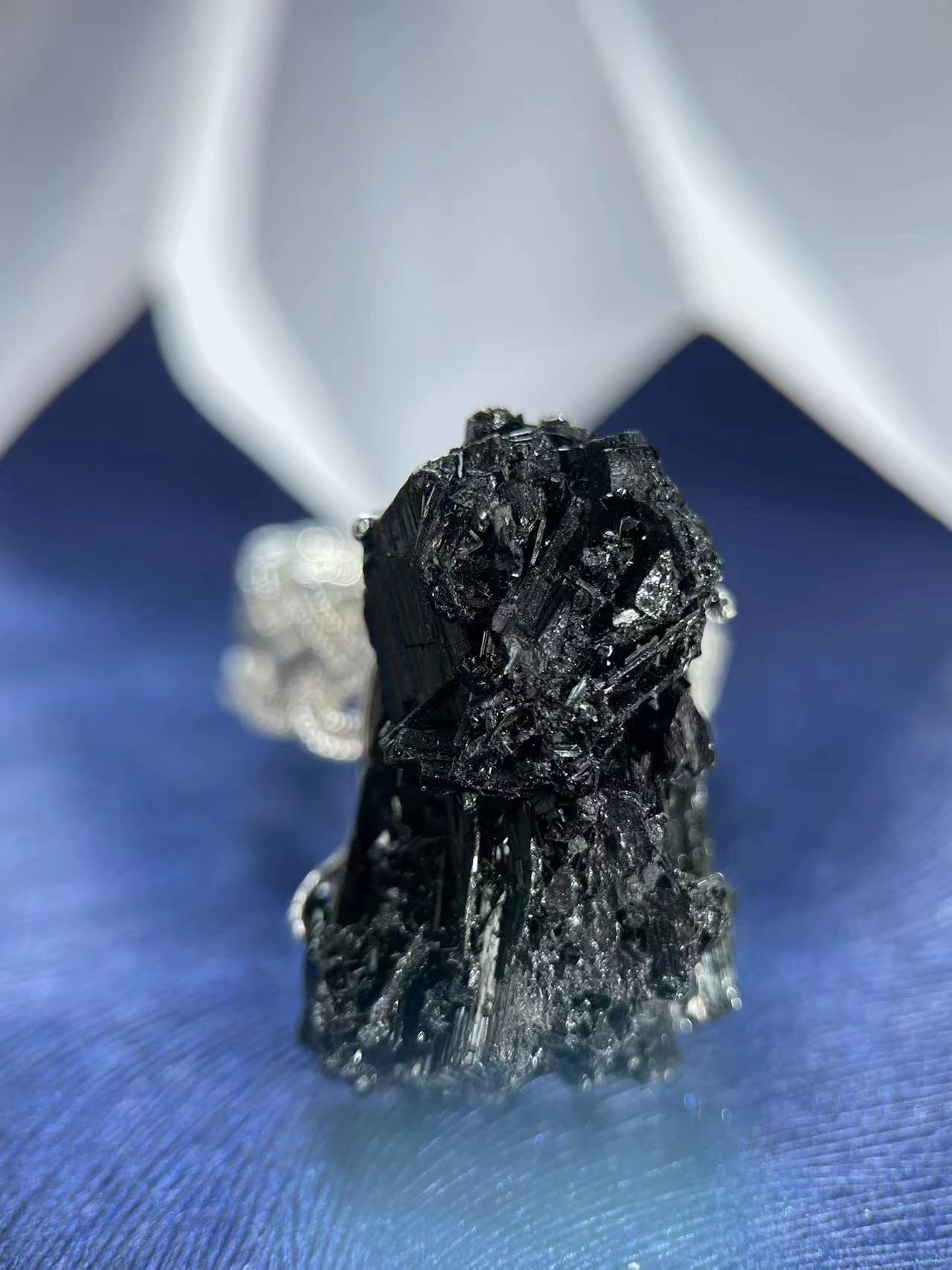 Black Tourmaline (Braided Band) Ring