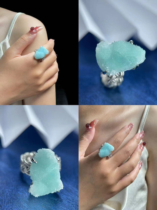 Blue Lace Agate with Braided Band
