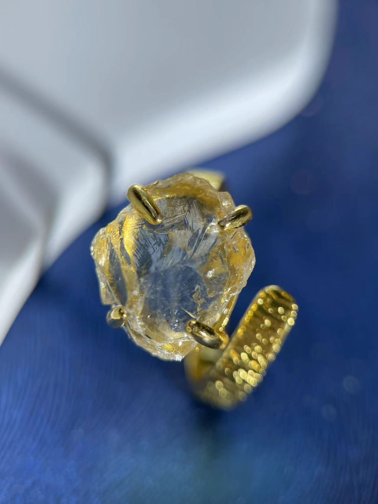 Golden Root – Raw Citrine Ring
